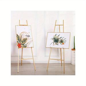 TEMU 우아한 블랙 메탈 디스플레이 이젤 - 조절 가능한 3단 바닥 스탠드 체인 지지대, 현대적인 기하학적 디자인 홈 데코용, 19.5