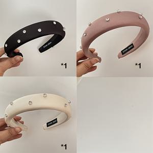 TEMU 여성용 신상 고급 프렌치 스타일 하트 라인스톤 헤어밴드 3개 세트, 높은 압력의 높은 왕관형 헤어클립 머리핀 헤드피스