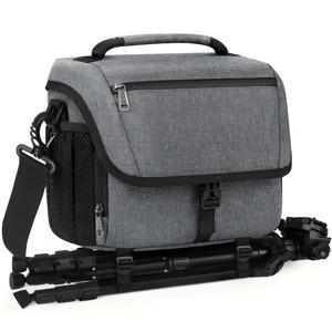 TEMU RAINSMORE 카메라 가방, DSLR/SLR/미러리스 카메라 케이스 카메라 슬링 백 크로스바디 카메라 가방 (Canon/Nikon/Sony/Fuji용), 회색