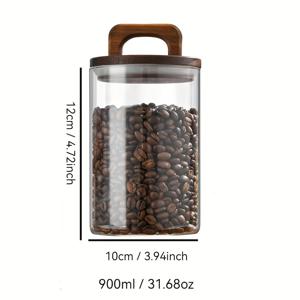 TEMU 1개 유리 식품 보관 용기 뚜껑 포함, 커피콩, 사탕, 면류, 견과류, 향신료 등을 위한 유리병, 650ml-1100ml 곡물 보관 용기