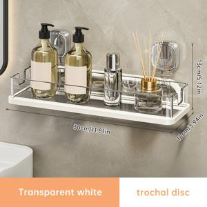 TEMU 1개 MUSURJOY 흡착식 욕실 선반 - 두꺼운 플라스틱 & 알루미늄 프레임, 무드릴 벽걸이 샤워 선반, 공간절약형 코너 선반, 샤워실, 욕조, 화장실, 세면대, 발코니용 - 설치형 욕실 정리대, 선반