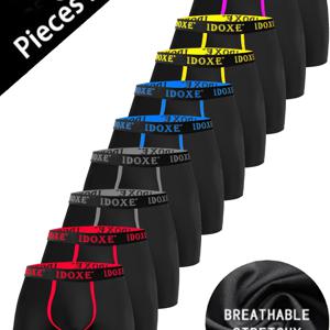 TEMU IDOXE 남성용 통기성 박서 브리프 10개입 - 편안한 스트레치감, 캐주얼 스포츠 쇼츠