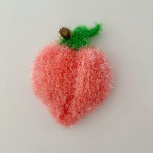 TEMU 어린이용 재미있는 행주, 폴리에스터 섬유 과일 복숭아 청소 걸레, 손으로 사용하는 스크러버 패드, 한국식 주방 설거지 행주