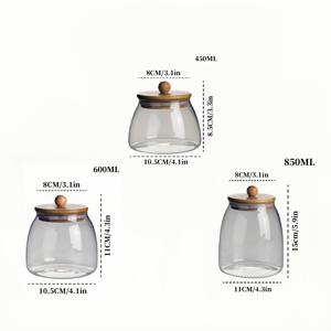TEMU 3개 세트 고강도 보로실리케이트 내열 투명 유리 보관병, 850ml 대용량 밀폐 용기 - 건과일, 차, 사탕용