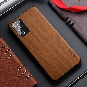 TEMU 휴대폰 케이스 - 삼성 갤럭시 노트 10 라이트 플러스, 갤럭시 노트 9, 갤럭시 노트 20 울트라 5G용 보호 케이스. 우드 디자인과 인조 가죽 뒷면이 특징입니다.