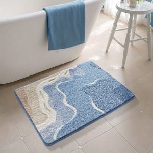TEMU 욕실 러그 매트 1개, 해변 패턴 욕실 바닥 매트, 매우 부드럽고 흡수성이 뛰어난 욕실 러그, 욕실 바닥, 세면대, 욕조, 샤워실용 미끄럼 방지 편안한 욕실 매트
