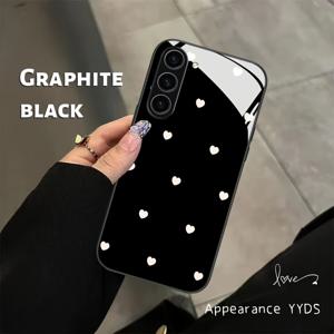 TEMU 휴대폰 케이스 - 삼성 갤럭시 A 시리즈/S10/S20/S21/S22/S23/S24/S25 시리즈용 스타일리시하고 미니멀한 디자인, 작은 하트 모양 포함, 고화질, 충격 방지, 스크래치 방지 및 내구성 강한 강화 유리 보호 케이스