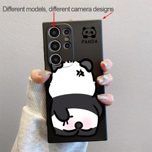 TEMU 삼성 갤럭시 S25 S24 S23 S22 S21 S20 울트라 S25 S24 S23 S22 S21 S20+ S25 S24 플러스 S20Fe S21Fe S23Fe S24Fe S10 플러스 S10E 노트 20 울트라 10+용 앵그리 판다 소프트 폰 케이스, 직선 에지 충격 방지 낙하 방지 보호 커버 쉘