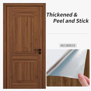 TEMU 1롤 자체 접착 문 리모델링 필름, 고급 문 색상 변경 필름, 흠집 커버, 오래된 문 변신 벽지 롤, 나무 결 입구 문 리모델링 스티커, 사이즈 80*300cm