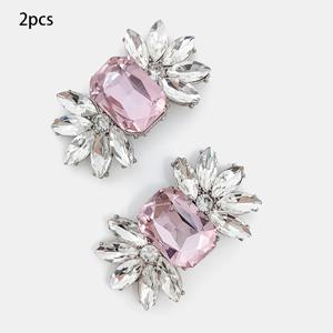 TEMU 여성용 하이힐용 유리 나비 모양 대형 라인스톤 장식 세트 (2개). 탈착식 숄 클립으로도 사용 가능