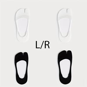 TEMU 여성용 모든 사이즈 캐주얼 보트 양말 4개 세트, 가볍고 통기성 좋은 땀 흡수성 분할 발가락형 인비저블 얕은 입구 미끄럼 방지 여성용 양말, 발뒤꿈치 실리콘 보호 스포츠용 여성 양말, 모든 사이즈 여름용 여성 양말, 어머니의 날 선물