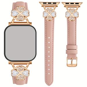 TEMU 스타일리시 여성용 합성 가죽 애플워치 밴드 - 슬림하고 편안한 스테인리스 스틸 메탈 버클, 애플 워치 시리즈 10/9/8/7/6/5/4/3/2/Ultra/SE 호환, iWatch 38/40/41/42/44/45/46/49mm 스트랩