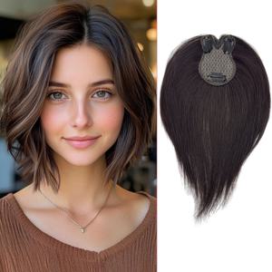 TEMU 여성용 360° 풀 커버리지 헤어 토퍼 - 내열성 헤어 섬유, 클립형 모발 부족 연장, 우아하고 자연스러운 연출, 일상복 및 특별한 날에 완벽