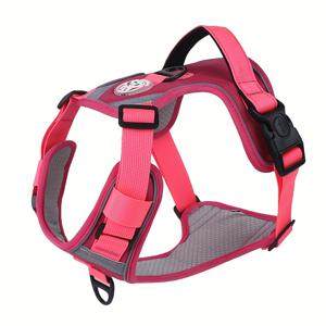 TEMU 반사 개 가슴 하네스. 조절 가능한 개 조끼 하네스, 쉬운 제어 핸들이 있는 반사 애완 동물 조끼, 소형에서 대형견에 적합
