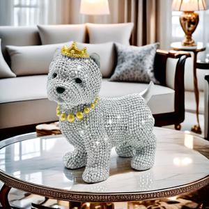 TEMU 큰 가치가 있는 왕관과 목걸이가 장식된 매력적인 은색 강아지 피규어. 거실이나 침실의 테이블에 보관하기에 완벽하며, 아버지의 날, 어머니의 날, 부활절, 신학기 시즌, 인기 휴일 선물로 이상적입니다.