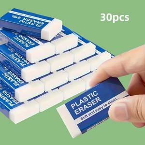 TEMU 30개 부드러운 2B 지우개 - 내구성 강함, 쉽게 세척 가능, 필기 및 그림에 이상적, 사무용품과 학용품에 완벽, 귀여운 디자인, PVC 소재, 창의적인 전문가용, 재미있는 문구류, 책상 액세서리