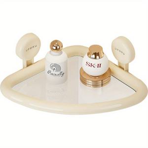 TEMU 공간 절약형 흡착 컵 삼각 욕실 랙 벽걸이형, 드릴 불필요, 샴푸, 바디워시, 핸드워시 등 배수 가능한 수납 랙, 소형 욕실 정리함