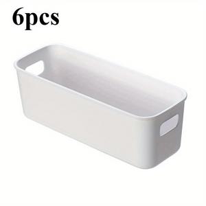 TEMU 손잡이가 달린 튼튼한 쌓을 수 있는 플라스틱 보관 상자 6개 세트 - 가정, 직장, 옷장용 다기능 정리함 - 효율적인 공간 활용을 위한 서랍형 디자인