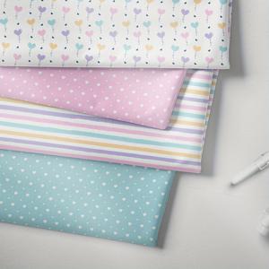 TEMU 4개입 미리 재단된 Fat Quarter 귀여운 부드러운 풍선 하트 로맨틱 번들 재봉 공예 패치워크 홈 텍스타일 재봉 수제 지갑 제작 120Gms, 베개, 퀼트, 옷 및 기타 프로젝트 제작 가능,