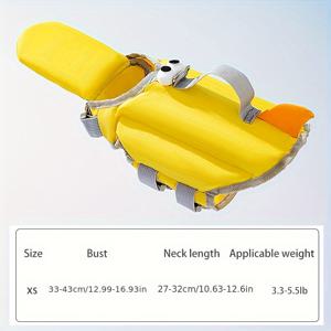 TEMU 소형~중형견용 구명조끼, 여름용 익사 방지 수영복, 입 지지대 포함, 속건성, 높은 부력, 뒤집힘 방지 디자인, 비숑프리제용 수영복, 손잡이 및 가슴줄 버클 포함