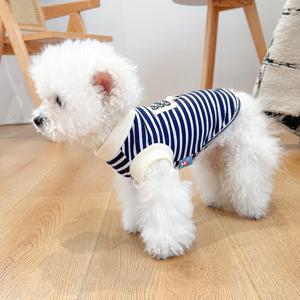 TEMU 애완동물 사이안 화이트 조끼 강아지 옷 봄 여름 얇은 풀오버 끌어올리기 양다리 고양이 털 빠짐 방지 의류 비숑 포메라니안 테디 민소매 조끼 의류