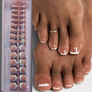 TEMU 150개 세트 숏 스퀘어 브라운/핑크 프레스온 젤 손톱/발톱, 15가지 사이즈 선택, 숏 프렌치 매트 인조 네일, 여성용 발톱 장식