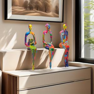 TEMU 수집용 피규어, 할로윈 | 크리스마스 3피스 레진 추상 조각상 세트, 홈 데스크탑 TV 캐비닛 장식품, 사려 깊은 생활을 위한 아이템