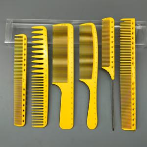 TEMU 옐로우 스케일 빗 이발 빗 6종 세트