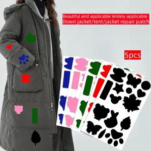 TEMU 다운 재킷용 자가 점착 패치 5개 세트, 구멍 보수용으로 디자인되었으며, 이음매 없이 방수 기능을 제공합니다.