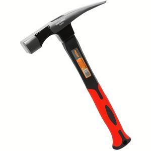 TEMU 벽돌 쌓기 망치 석공용 망치 - 벽돌 쌓기, 분쇄, 야외 고고학 발굴, 탐사용 강철 제작 및 충격 흡수 핸들 포함 16온스