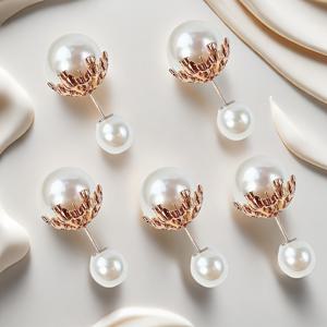 TEMU 고급스러운 인조 진주 칼라 고정핀 5개 세트 - 바느질 필요 없음, 탈부착 가능한 진주, 칼라 노출 방지, 소매, 허리밴드, 스카프 고정 조절 버튼