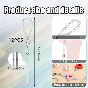 TEMU 수제 비즈 장식 DIY 쥬얼리 만들기용 미니 랍스터 클라스프 블랭크 비드 로드가 있는 창의적인 물병 걸이 체인 12개 세트