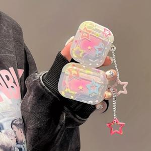 TEMU 3D 소프트 여성 인스 카툰 핑크 별 케이스 에어팟 1/2 Pro2 애플 이어폰용 사진 프레임 포함