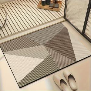 TEMU 1개, 욕실 흡수 다이아텀 흙 바닥 매트 샤워실 속건식 워셔블 내마모성 미끄럼 방지 소프트 매트, 가정용 화장실 현관 라인 미끄럼 방지 흡수 매트, 욕실, 화장실, 세면실에 적합