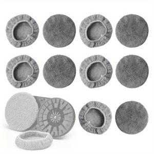 TEMU [10개입] 워셔블 극세사 교체용 걸레 패드, HUTT Ddc5/Ddc55/Ddc6/Puruikai N361 창문 청소 로봇 진공 걸레 헤드 추가용 호환, 두꺼운 재사용 가능 창문 청소 패드