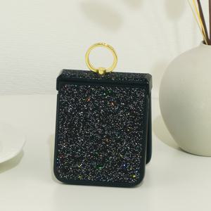 TEMU 휴대폰 케이스 - PC 소재로 제작된 세련된 휴대폰 케이스, 무광 글리터 마감, 링 홀더 기능 포함, 갤럭시 Z 플립3/4/5/6 시리즈에 적합, 낙하 방지 기능 제공