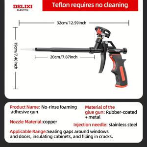 TEMU 폼 건, 수동 폼 건, 전문가용 폼링 건 단열 스프레이 시공 어플리케이터 코킹 건 (채우기, 밀봉용)