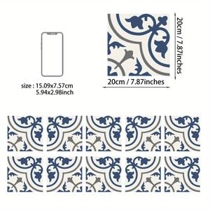 TEMU 다양한 스타일의 10개 분리형 바닥 타일 스티커 - 방수, 미끄럼 방지, 간편한 설치. 주방 벽 타일에 적합하며, 침실, 발코니, 싱크대, 욕실, 식당 등에 사용하기에 이상적입니다.