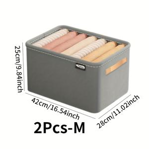 TEMU 2개입 부직포 오픈형 수납 상자, 접이식 옷장 수납 상자 스틸 프레임, 대용량 가정용 의류, 이불 수납 상자, 기숙사 책 수납 상자