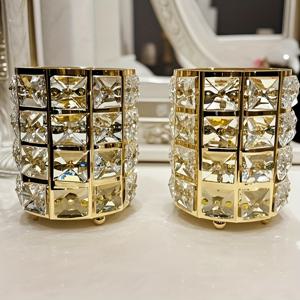 TEMU 2개 다기능 화장품 정리함, 골드 또는 실버 아크릴 메이크업 브러시 홀더, 네일 폴리쉬 보관용, 우아한 데스크 장식