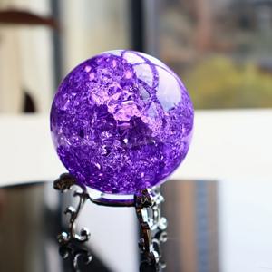TEMU 1pc 보라색 유리구슬, 우아한 메탈 받침대 - 전기 없음 천장 장식, 크리스마스, 이스터, 발렌타인데이, 추수감사절 및 기타 축제에 적합, 집 사무실 장식, 정교한 패턴 디자인 홈 오너먼트