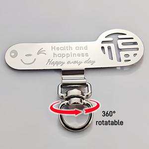 TEMU 1개 신제품 업그레이드 360도 회전 스테인리스 스틸 폰 랜야드 클립 커넥터, 창의적인 중국 스타일 | 행복과 번영을 상징 | 내구성 있는 금속 폰 케이스 백 플레이트 스페이서, 크로스바디 스트랩, 랜야드, 손목 스트랩 호환, 카드 포함, 스마트폰 케이스 액세서리