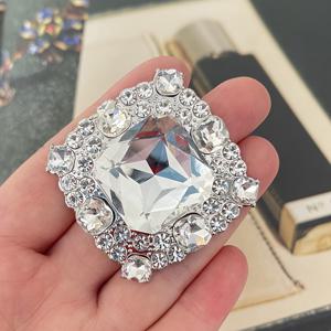 TEMU 1개 1.61인치 초대형 플래시 사각 장식 버튼 양면 코트 펫 코트 장식 버클 스웨터 가디건 슈트 신발 및 모자 메탈 버튼