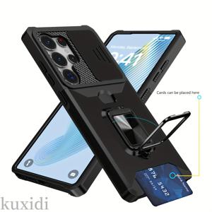 TEMU 휴대폰 케이스 - 튼튼한 메탈 킥스탠드 폰 커버, S25 Ultra, S24 Plus, S23 Ultra, S22 Ultra, S21 및 Note 20 Ultra를 위해 설계된 강력한 충격 방지 기능 제공