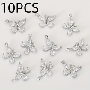 TEMU Lodu 구리 우아한 나비 목걸이 & 펜던트 10개 - 목걸이, 귀걸이, 팔찌 참용 - 남녀공용 DIY 체인, 유럽 스타일 참