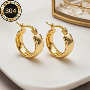 TEMU 저자극성 스테인리스 스틸 골드 귀걸이, 퇴색 방지, 편안하고 다용도, 쉬우면서도 우아함, 또는 파티용 고품질 패셔너블 여성 귀걸이, 주얼리 추가, 여성들을 위한 고급스러운 선물