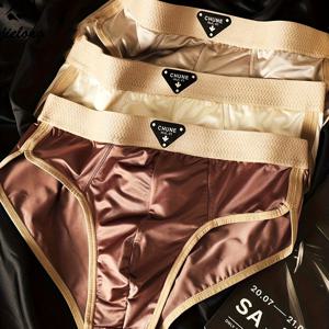 TEMU 3개 패션 멀티컬러 남성용 미드라이즈 플러스 사이즈 삼각 브리프, 부드러운 원단, 편안한 아이스 섬유 원단 남성용 속옷 삼각 브리프, 트렌디 남성용/ 속옷 삼각 브리프, 여름 아이스 섬유 원단/시원한 느낌, - 부드러움