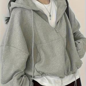 TEMU 캐주얼 지퍼업 후드티 | 여성용 루즈핏 | 실용적인 옆면 포켓 | 레이어링에 적합