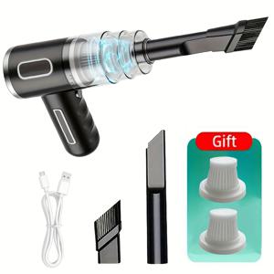 TEMU 업그레이드된 휴대용 무선 핸드헬드 진공 청소기, 자동차/사무실/가정용, 강력한 흡입력의 충전식 무선 스틱형 청소기, 저소음 작동, 저전압 모터 및 자동차, 소파, 침대 청소용 컴팩트 디자인 - 강력한 사이클론 시스템