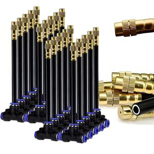 TEMU 신형 360° 자유 구부림 미스트 20cm 노즐 냉각 관개 시스템 - PE 호스용 T자형 엘보우 정지 밸브 조인트 슬립 잠금 퀵 인서트용 5개입 10개입 20개입